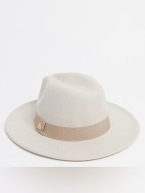 ASOS Cream Fedora Hat with Tan Band